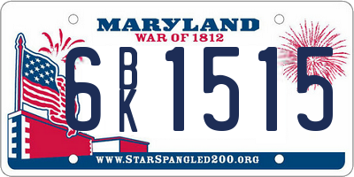 MD license plate 6BK1515