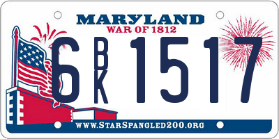 MD license plate 6BK1517