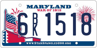MD license plate 6BK1518