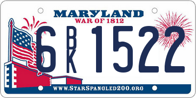 MD license plate 6BK1522