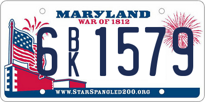MD license plate 6BK1579