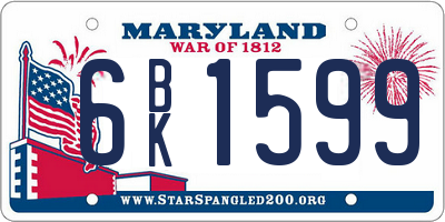 MD license plate 6BK1599