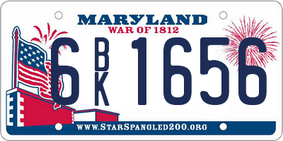 MD license plate 6BK1656
