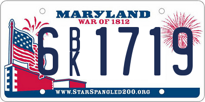 MD license plate 6BK1719