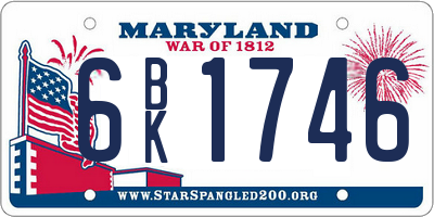 MD license plate 6BK1746