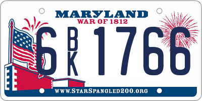 MD license plate 6BK1766