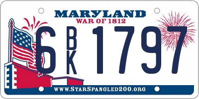 MD license plate 6BK1797