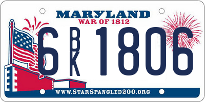 MD license plate 6BK1806