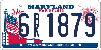 MD license plate 6BK1879