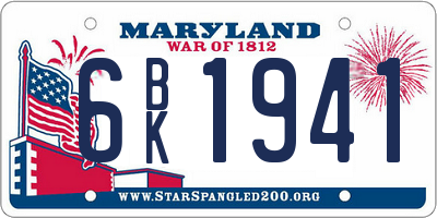 MD license plate 6BK1941