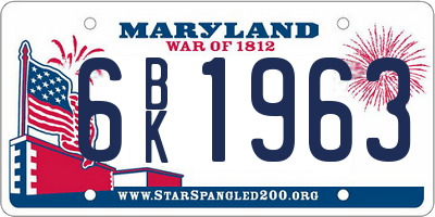 MD license plate 6BK1963
