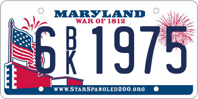MD license plate 6BK1975