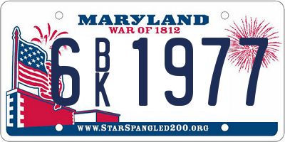 MD license plate 6BK1977