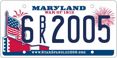 MD license plate 6BK2005