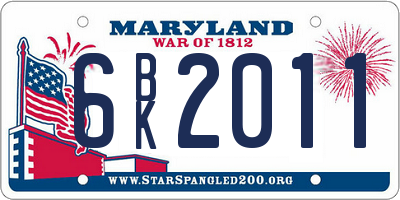 MD license plate 6BK2011