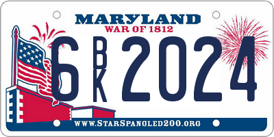 MD license plate 6BK2024
