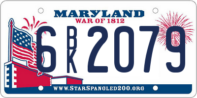 MD license plate 6BK2079