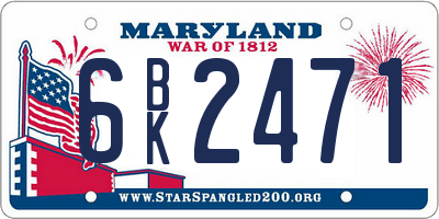 MD license plate 6BK2471