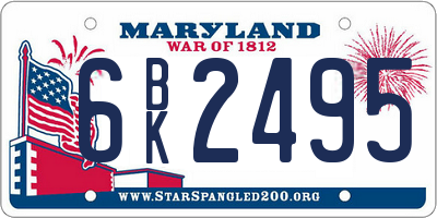 MD license plate 6BK2495