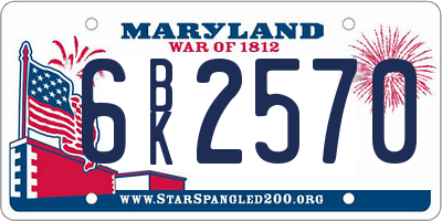 MD license plate 6BK2570