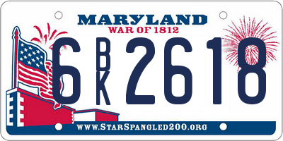 MD license plate 6BK2618