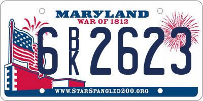 MD license plate 6BK2623