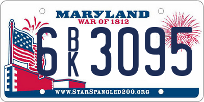 MD license plate 6BK3095