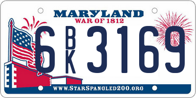 MD license plate 6BK3169