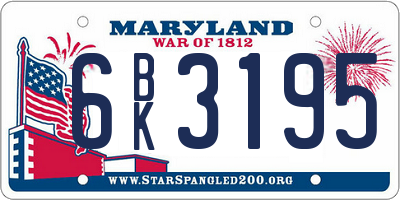 MD license plate 6BK3195