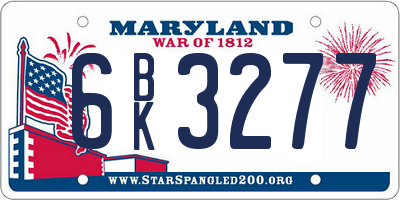 MD license plate 6BK3277