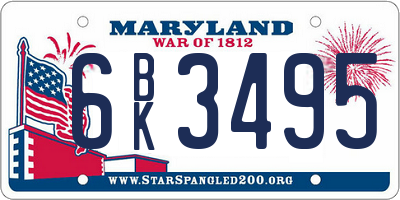 MD license plate 6BK3495