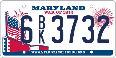 MD license plate 6BK3732