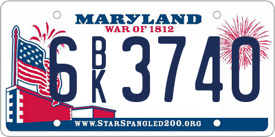 MD license plate 6BK3740