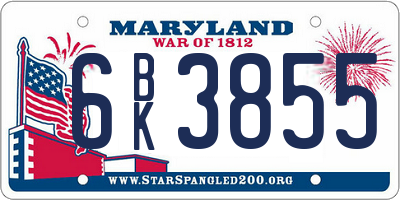 MD license plate 6BK3855