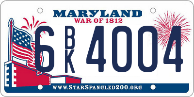 MD license plate 6BK4004