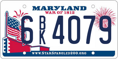 MD license plate 6BK4079