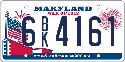 MD license plate 6BK4161