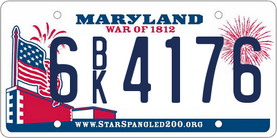 MD license plate 6BK4176