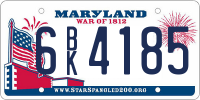 MD license plate 6BK4185