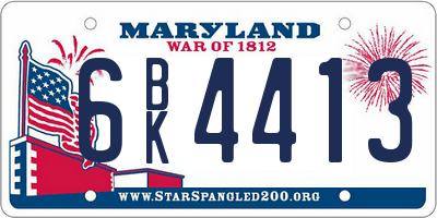 MD license plate 6BK4413