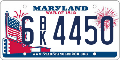 MD license plate 6BK4450