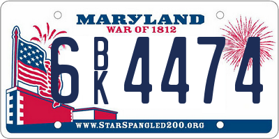 MD license plate 6BK4474