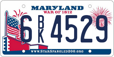 MD license plate 6BK4529