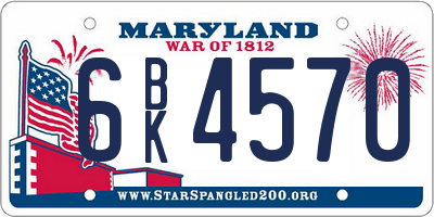 MD license plate 6BK4570