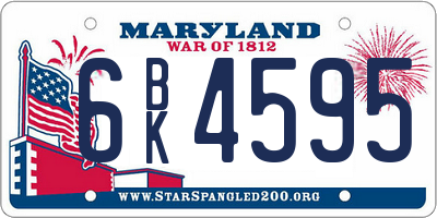 MD license plate 6BK4595