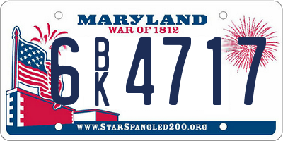 MD license plate 6BK4717