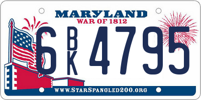 MD license plate 6BK4795