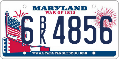 MD license plate 6BK4856