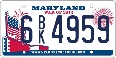 MD license plate 6BK4959