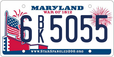 MD license plate 6BK5055